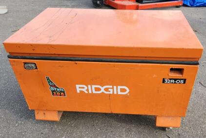 RIDGID 32R-OS Job Site Tool Storage Box with Casters, Steel Construction