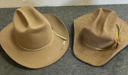 (2) Cowboy Hats - Westbrewer & Charlie 1 Horse Brands