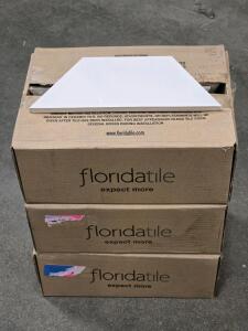 (3) Boxes of [20pc] Florida Tile Astonished White Glossy Trapezoid - 4" x 9" TPZ