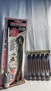 (1) 10 Piece Solar Light Set (1) Red Dragon Propane Torch Kit