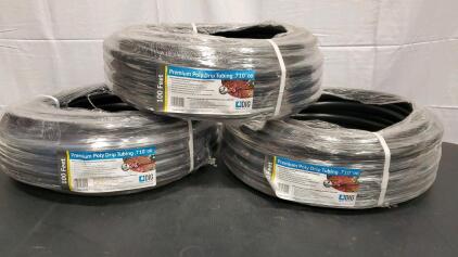 (3) 100ft Premium Poly Drip Tubing .710"OD