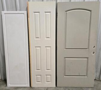 (3) Assorted Wood Doors: Cabinet/Closet/Doorway