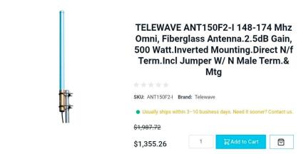 *New* Telewave Collinear Antenna | Model: ANT150F2-I