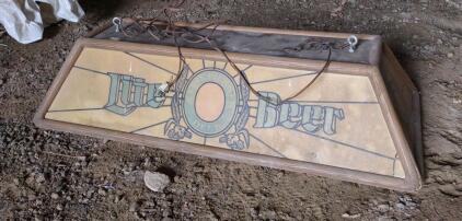 A 46&frac12;"x 20&frac12;"x 1' Vintage "Lite Beer" Billards Table Light Fixture