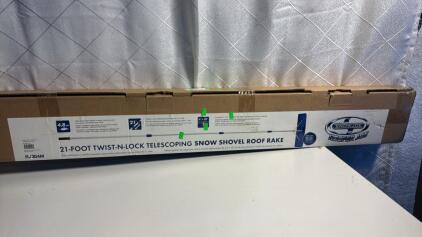 ((NIB)) SnowJoe 21&rsquo; Twist-n-Lock Telescoping Snow Shovel Roof Rake