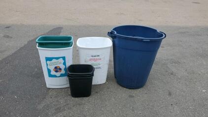 (7) Assorted Size Trash Cans