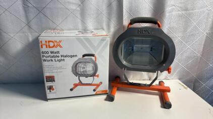 (1) NIB HDX 120v Halogen Work Light (1) Used HDX 120v Halogen Work Light