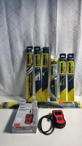(7) Assorted Size Rain X Wiper Blades (1) Innova Inspection Camera