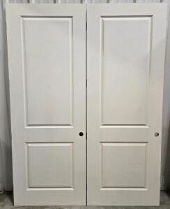 (2) XL Bevel-Style Modern Primed Solid Core Wood Door - 35&frac34;" x 95⅞"