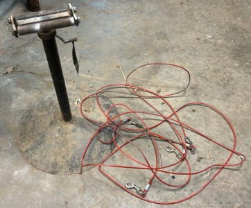 (OFFSITE) (1) 23&rdquo;H x19&rdquo;W Roller Stand (2) 14&rsquo;L Cables