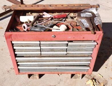 26"x 16"x 22" (Red) Toolbox w/ Assorted Tools Inside