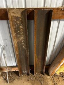(OFFSITE) (2) 4&rsquo;L x8&rdquo;H x 4&rdquo;W Steel H-Beam Pieces