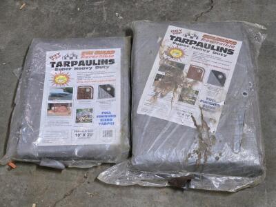 (Offsite) [2] Large Super Heavy Duty Tarps / 10'x20' & 20'x20'