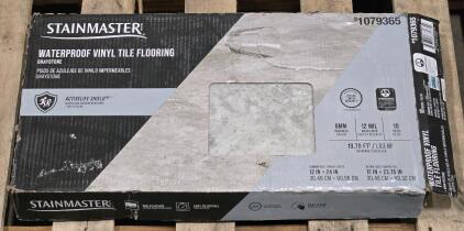 Box of [10 Pcs] StainMaster Waterproof Vinyl Tile Flooring - Part#: 1079365 - 12" x 24"