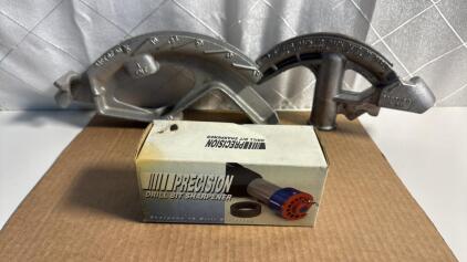 (1) 1&rdquo; Conduit Bending Head (1) 3/4&rdquo; Conduit Bending Head (1) Precision Drill Bit Sharpener Attaches To Drill