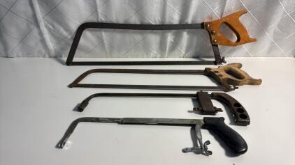 (4) Hack Saws - Two Are Ajustable - The Other Two Are 22 3/4&rdquo; & 20&rdquo;
