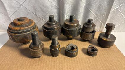 (8) Sheet Metal / Conduit Hole Punches - 3.5&rdquo;, 2.5&rdquo;, 2&rdquo;3/8, 2&rdquo;, 1&rdquo;7/8&rdquo;, (2)-1&rdquo;3/8, 1&rdquo;
