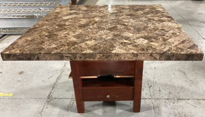 Faux Marble Top Tall Table