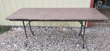 6'x 30"x 29" Foldable Wooden Table