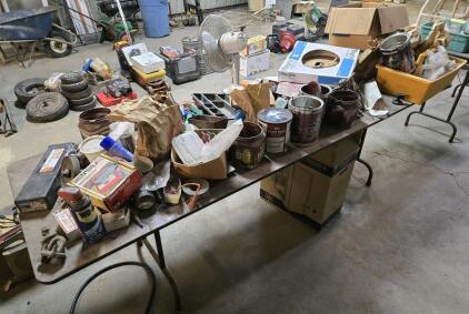 (Offsite) 8FT Folding Table w/ Lots of Assorted Supplies!