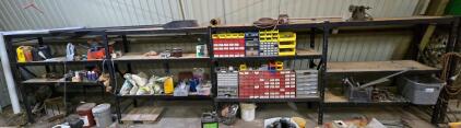 (Offsite) Large Heavy Duty 4-Section Shelf Unit w/ Wood Shelves - 72"H x 302"L x 24"D