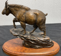 Bronze Mountain Goat Sculpture