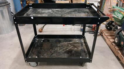(1) US General 2 Shelf Steel Service Cart W/ Wheels -39"L x24"W x33"H
