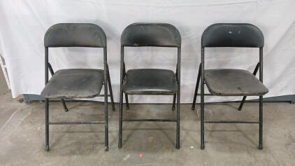 (3) Black Folding Chairs - 17"L x15" W x30"H
