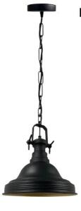 (1) bamyum Vintage Industrial Pendant Light for Living Room 11,8" Matte Black Finish