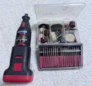 (1) Dremel MultiPro Cordless Model 770 rotary tool With Assorted Bits