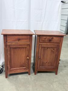 (2) Wooden Side Tables - 29&rdquo;x18&rdquo;x13&rdquo;