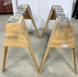 (2) Wooden Saw Horses