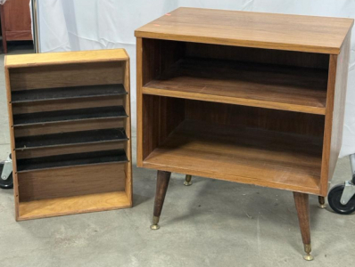 (1) Wooden Side Table - 25&rdquo;x16&rdquo;x22&rdquo; & (1) Small Wooden Self/Display