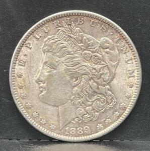 1889 Morgan Dollar Coin, United States, 90% Silver