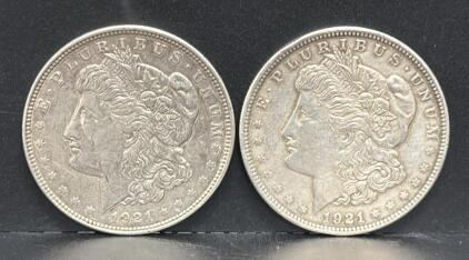 1921 Morgan Silver Dollar Coin, 90% Silver, George T. Morgan Design (Unable To Verify)