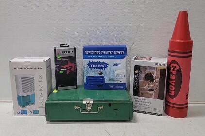 (1) Household Dehumidifier (1) Heated Water Hose (1) Wall Lantern (1) Camping Grill
