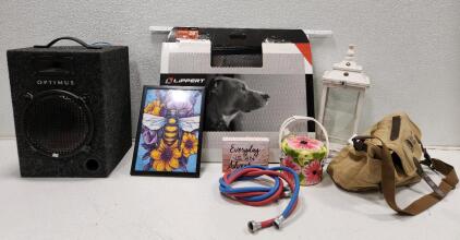 (1) Lippert Screen Defender RV Entry Door Screen Protector (1) Vintage Optimus PA Speaker (1) Bimkole 5D Diamond Honey Bee Flower Painting And More
