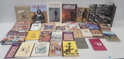 (2) Books on Abraham Lincoln from 1904 and 1918 (8) Coffee Table Books on Native Americans, Cowboys and American Frontier. Cookbooks, Many Regional and More