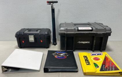 (2) Husky Tool Empty Boxes (1) Air Pump (3) Notebook Binders (Please Read Description)