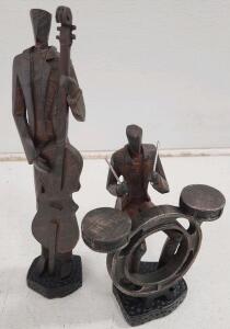(2) Sculpture Appreciation Musician Figurines Decorations