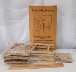 (1) Cascade Meadows 5-Piece Tv Tray Table Set
