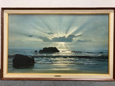 Framed Oil Painting - "Moonlight Sea" by Ellenshaw