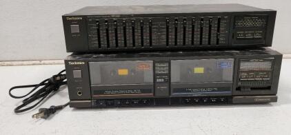 (1) Vintage Technics RS-T20 Dual Cassette Deck (1) Technics SH-8017 Stereo Graphic Equalizer