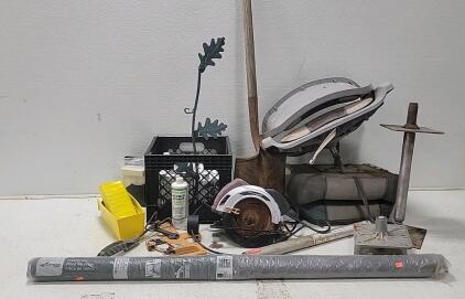 (1) Chicago Electric Circular Saw (15) Bottles of Antifreeze Extender (2) Boat Seats (1) Grill Guard & More