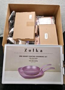 (1) ZOLKA - 2-Piece Granite Coated - Non-Stick Pan Set & (1) Box Of Assorted Amazon Overstock
