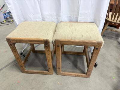 (2) Wooden Barstools
