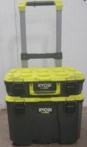 (1) Ryobi Link Rolling Tool Box (1) Ryobi Medium Link Tool Box