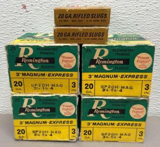 (99 Total) Remington Magnum Express, Federal 20 Ga. Shotgun Shells, Includes Rifled Slugs
