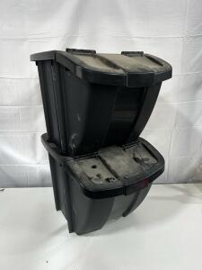 (2) Suncast 18-gallon Stacking Bins