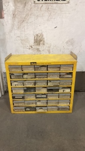 Metal framed parts bin container